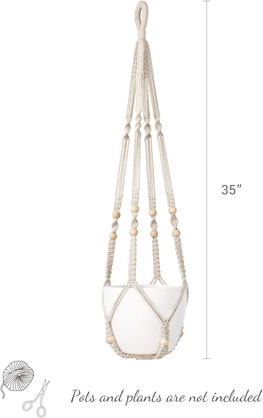Macrame Hanging Planter in Cotton Cord