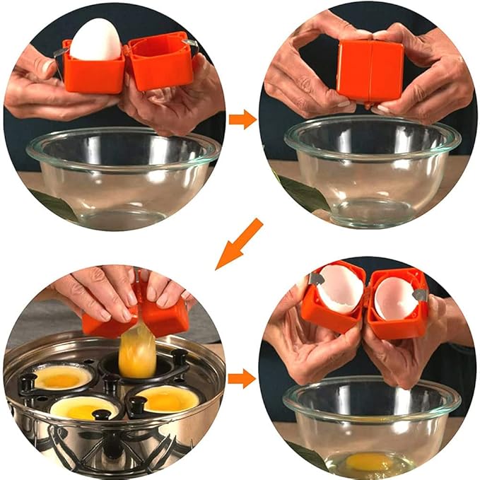 Herramienta para romper cáscaras de huevo cocido, utensilio de cocina para preparar desayunos, dispositivo para pelar huevos de forma rápida y limpia para ensaladas, comidas y recetas | Thomler
