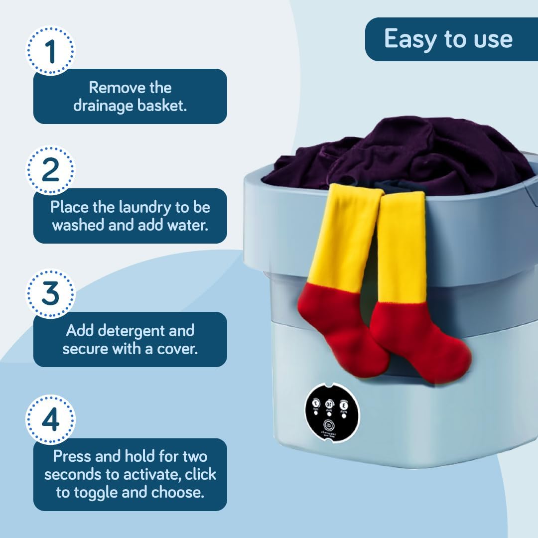 Portable Washing Machine with Spin Dry, 11 Litre