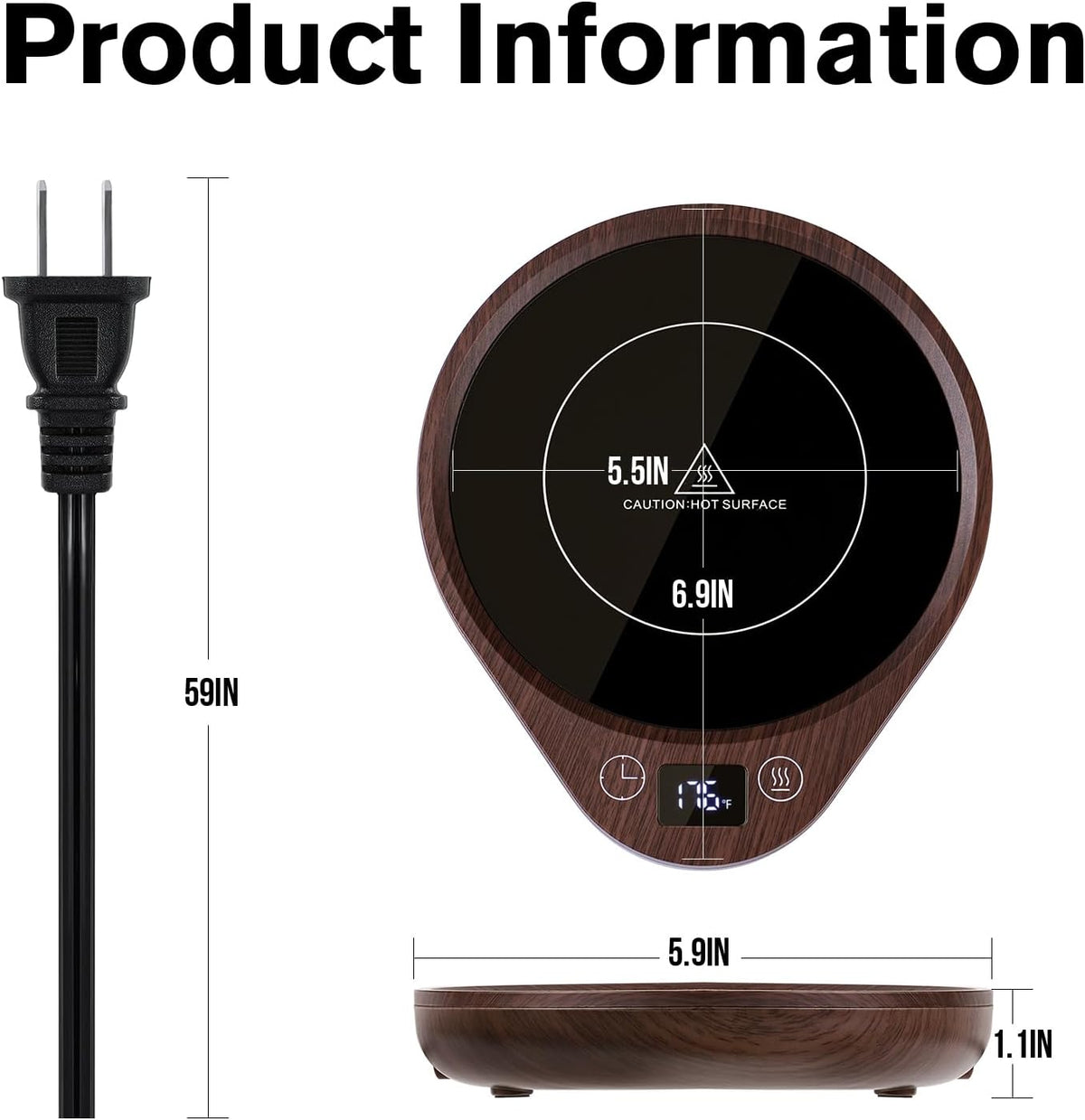 Coffee Mug Warmer with Three Heat Settings
