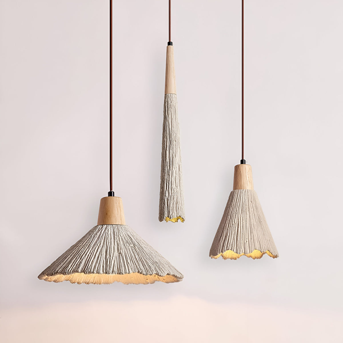 Crème-kleurige betonnen hanglamp 14 inch sculpturale keukeneiland pendellamp koepellamp bedraad moderne boerderij eetkamer plafondlamp | Thomler
