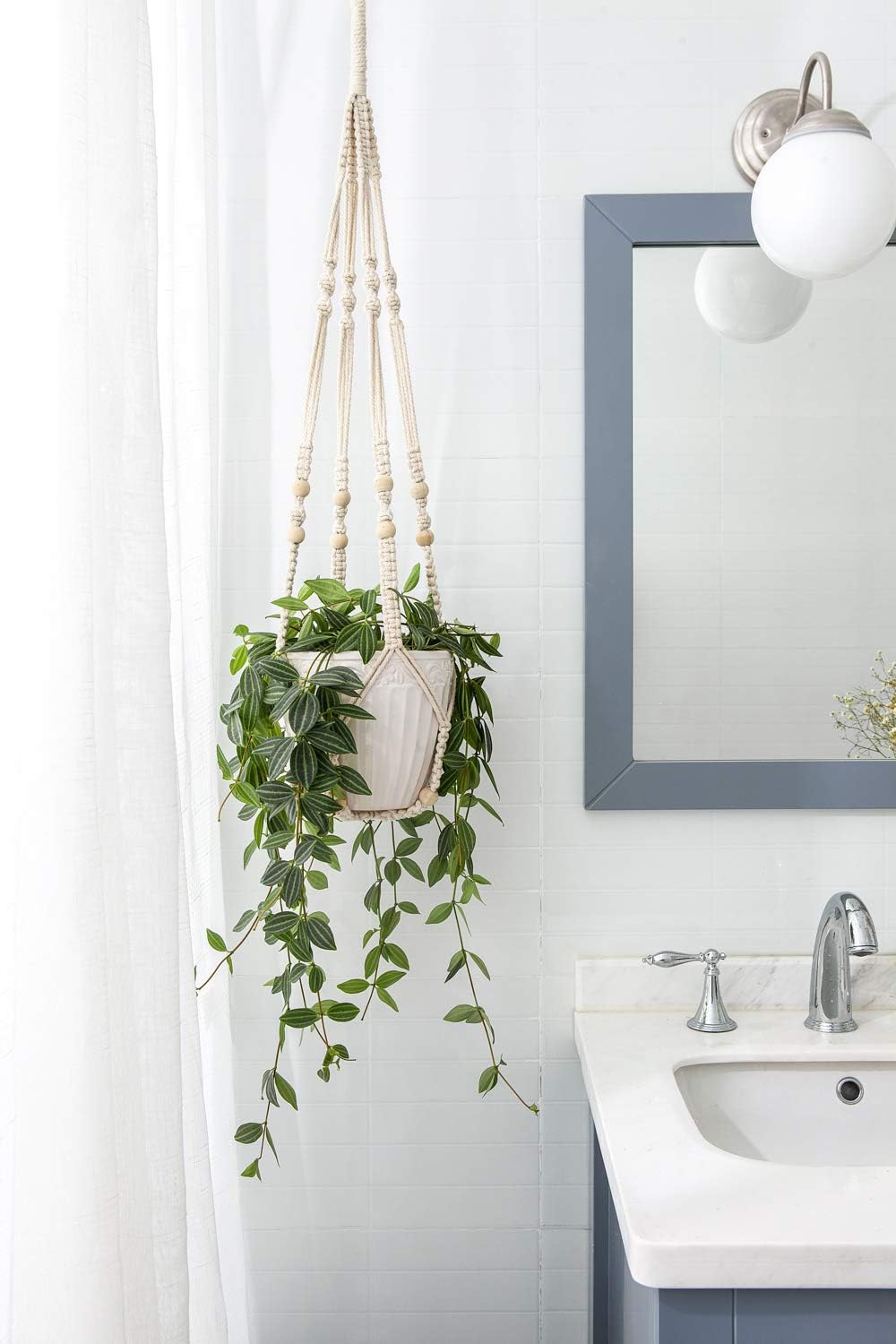 Macrame Hanging Planter in Cotton Cord
