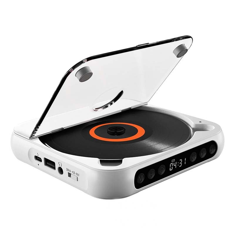 Rechargeable Disc Player with Bluetooth 5.3 Wireless Audio for Home Travel Study Music MP3 CD-R Support 3.5mm Headphone Jack USB-C Charging | Thomler