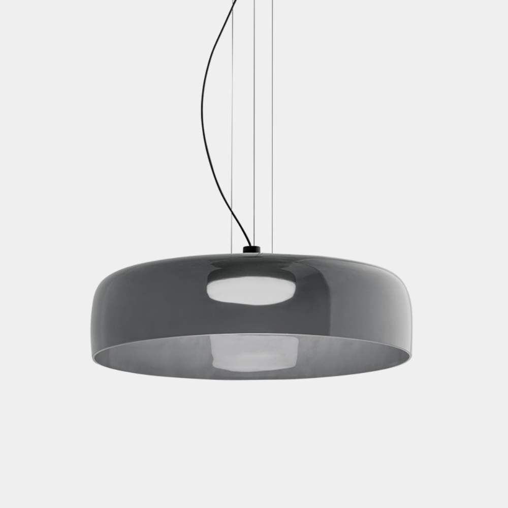 Lámpara colgante de vidrio en capas de 16.5" naranja para isla de cocina y mesa de comedor – Lámpara colgante con cable ajustable, LED incluido, estilo escandinavo moderno | Thomler