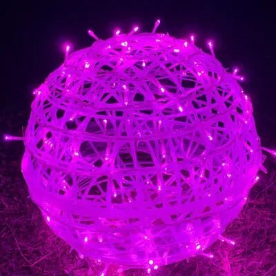Woven LED Globe Light 8 Inch Waterproof Outdoor Hanging Orb for Trees Patios & Garden Decor | Connectable String Sphere Lights Yard Decorati | Thomler
