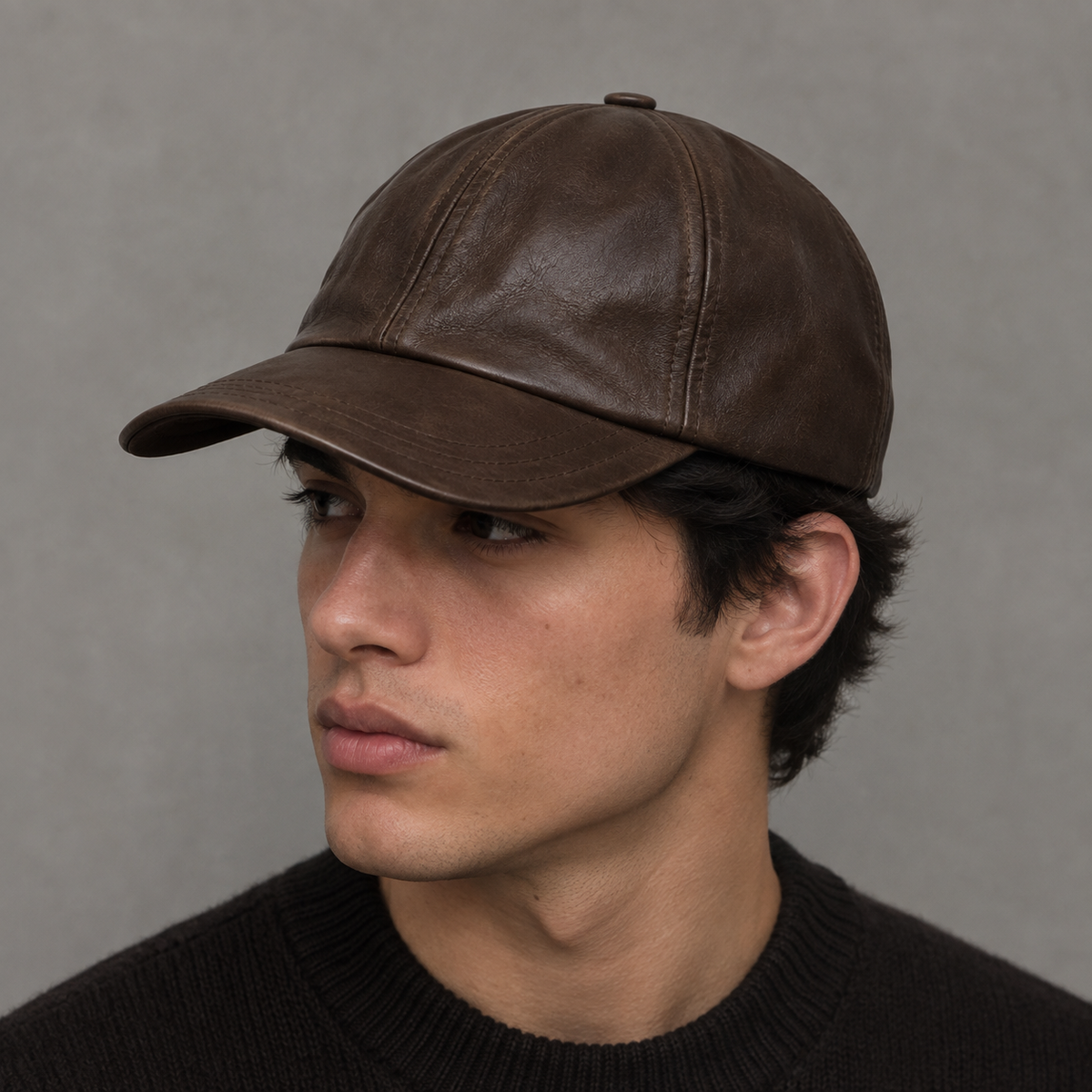 Gorra de béisbol clásica marrón – Piel vegana