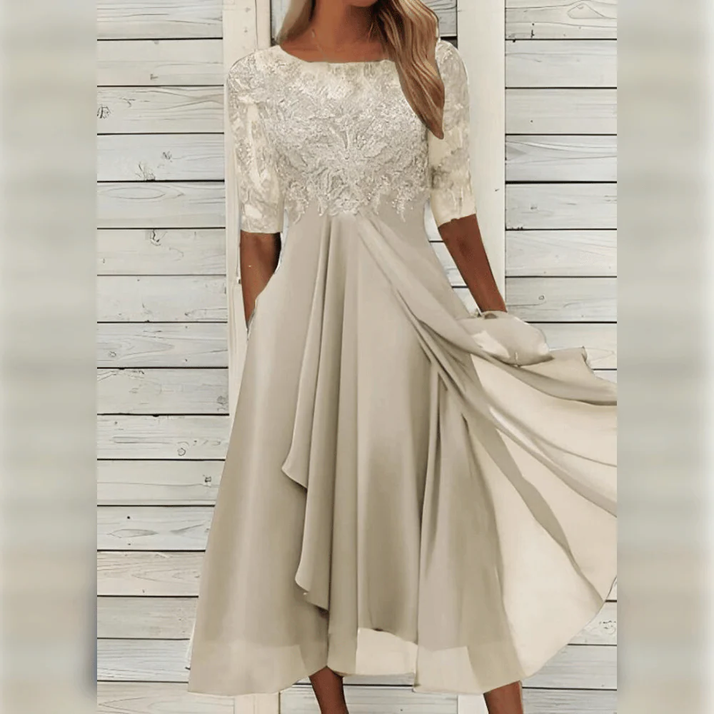 Vielseitiges Damenkleid für besondere Anlässe – Elegantes Langarm-Design für Hochzeiten, Partys & Events in verschiedenen Farben