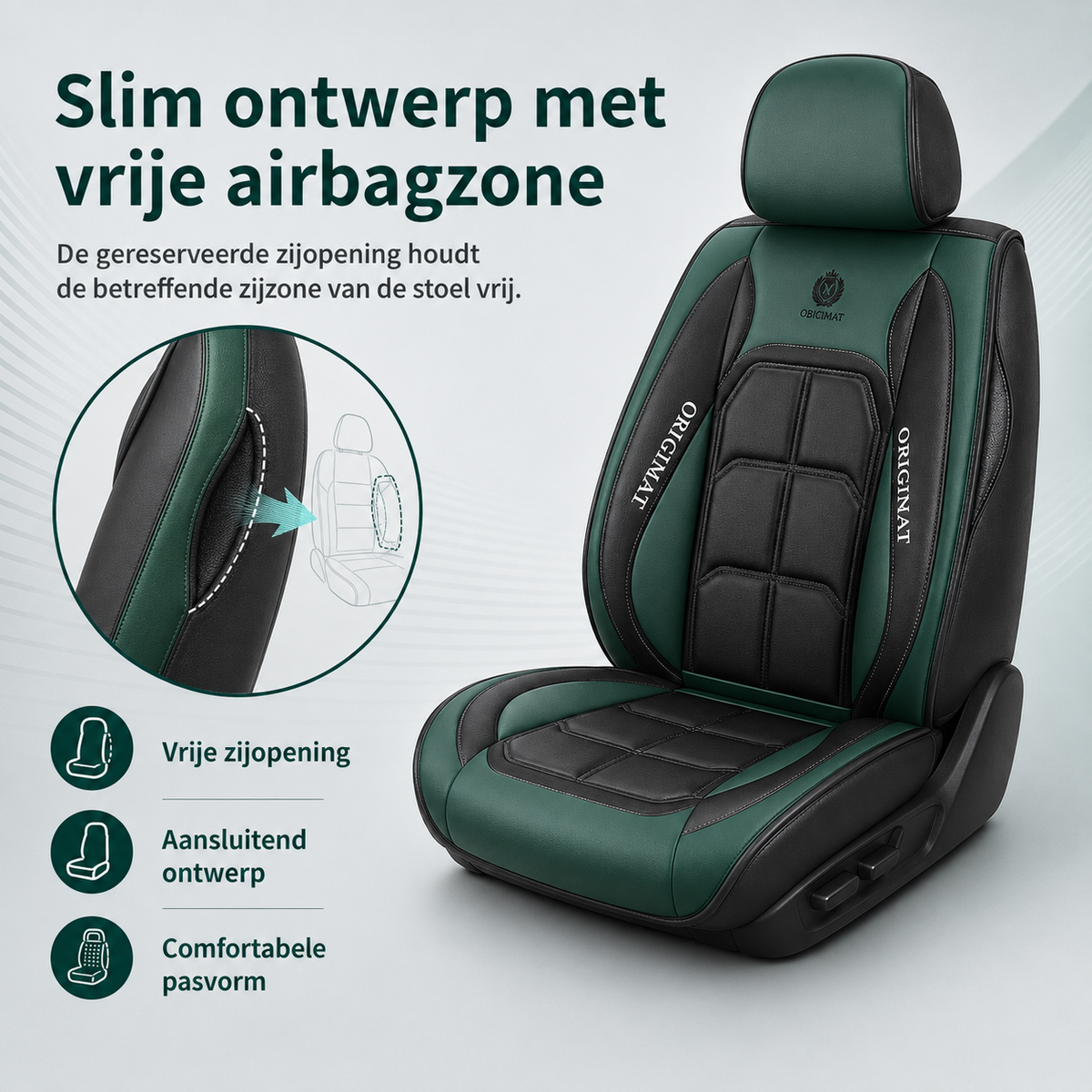 Padded Car Seat Cover Set – 11-Piece Full Coverage with Back Pocket & Side Cutout