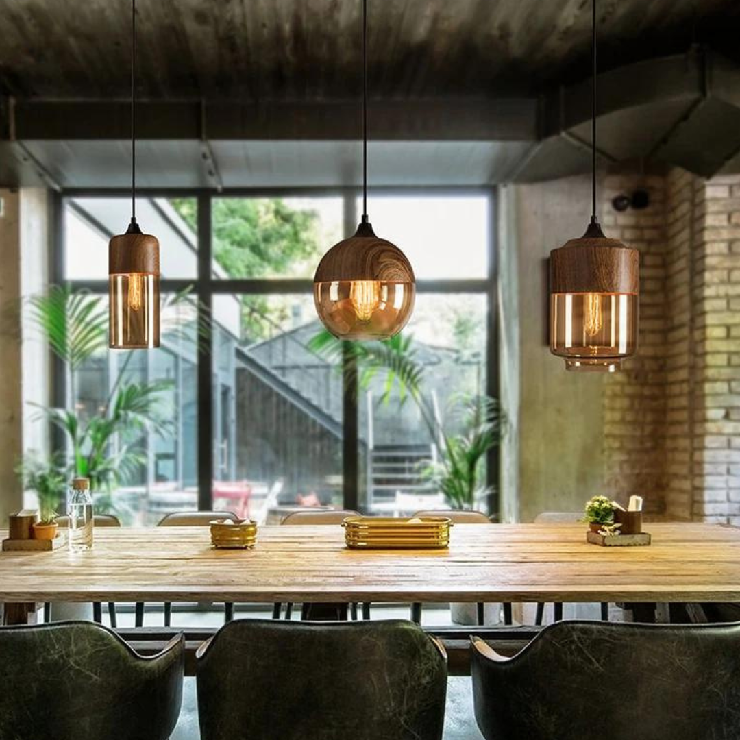 Hanging Ceiling Fixture with Smoked Glass Shade 10 Inch Adjustable Height E27 Socket for Dining Room Kitchen Island Modern Farmhouse Breakfa | Thomler