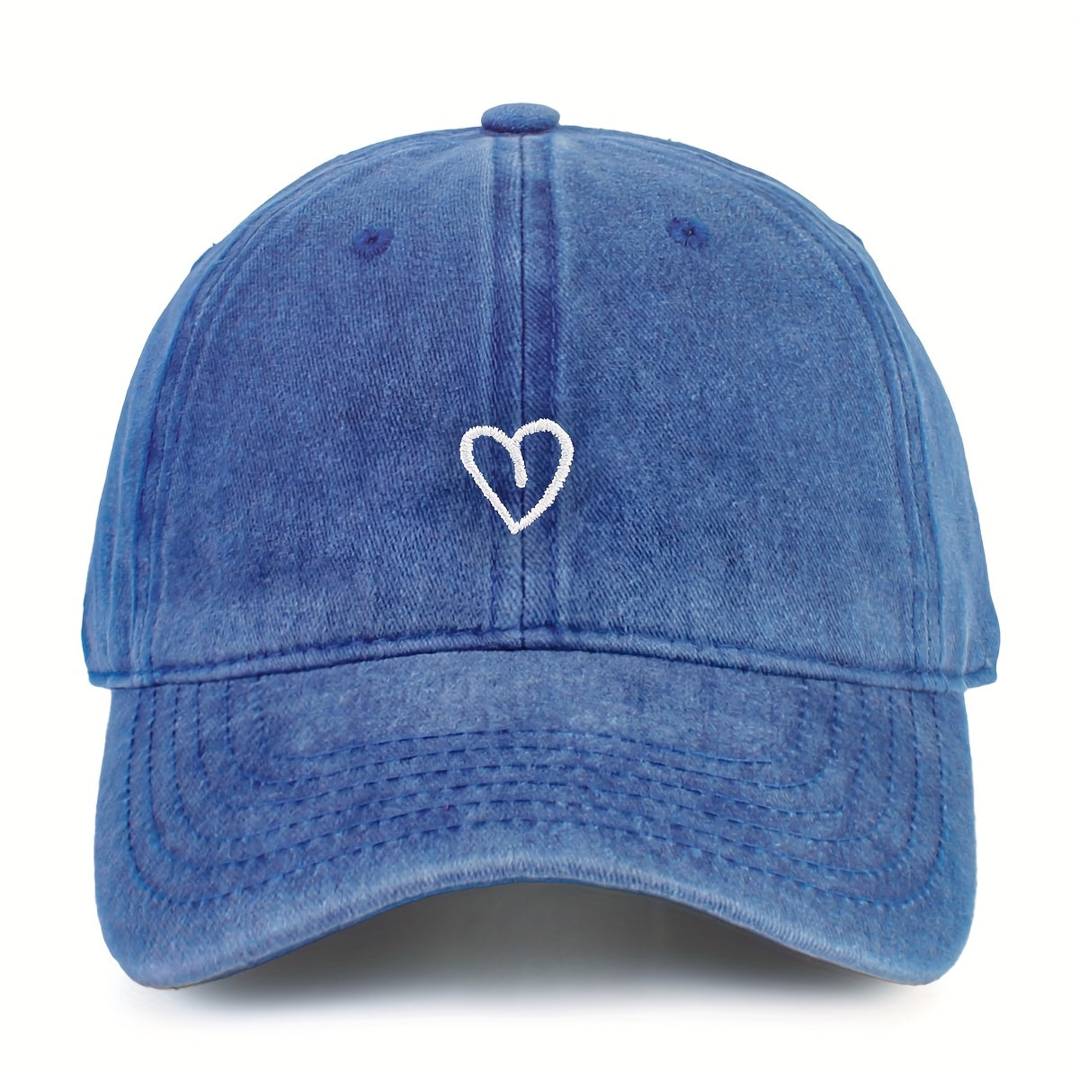 Adjustable Cotton Baseball Cap with Embroidered Heart Detail for Women – Breathable Summer Hat | Thomler