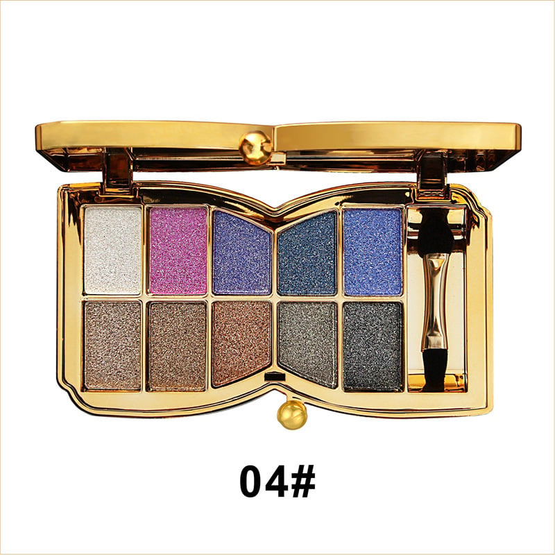 10-Color Glitter Eyeshadow Palette Shimmer Mineral Makeup for Parties Weddings Everyday Looks Highly Pigmented Long-Lasting Eye Shadow | Thomler