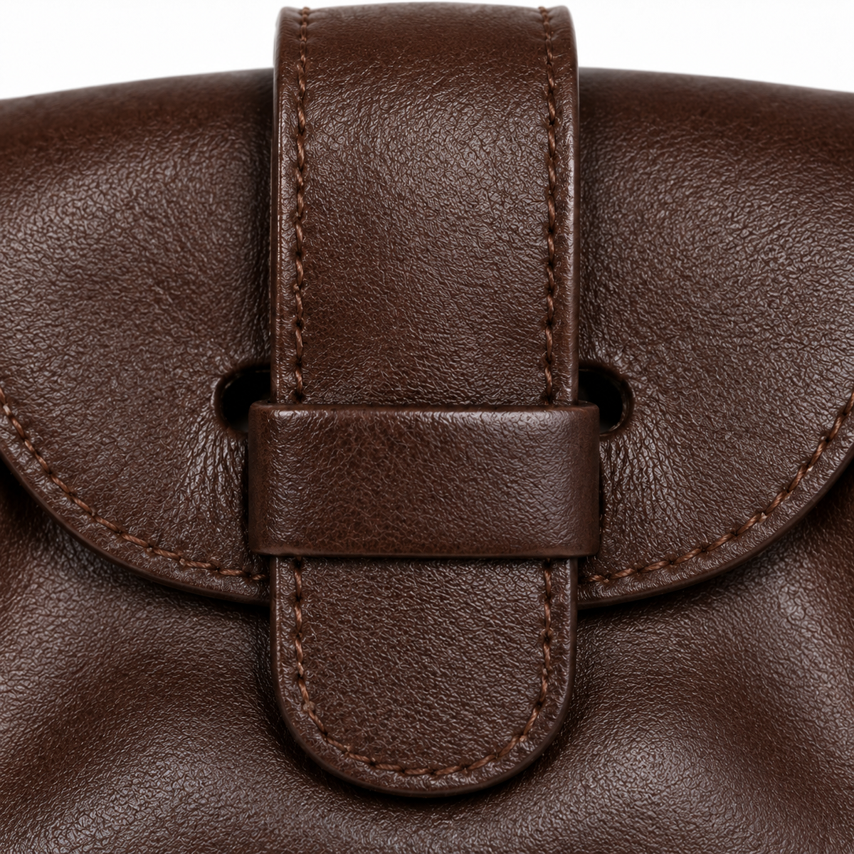 Monedero compacto de 4 pulgadas – Cuero vegano marrón