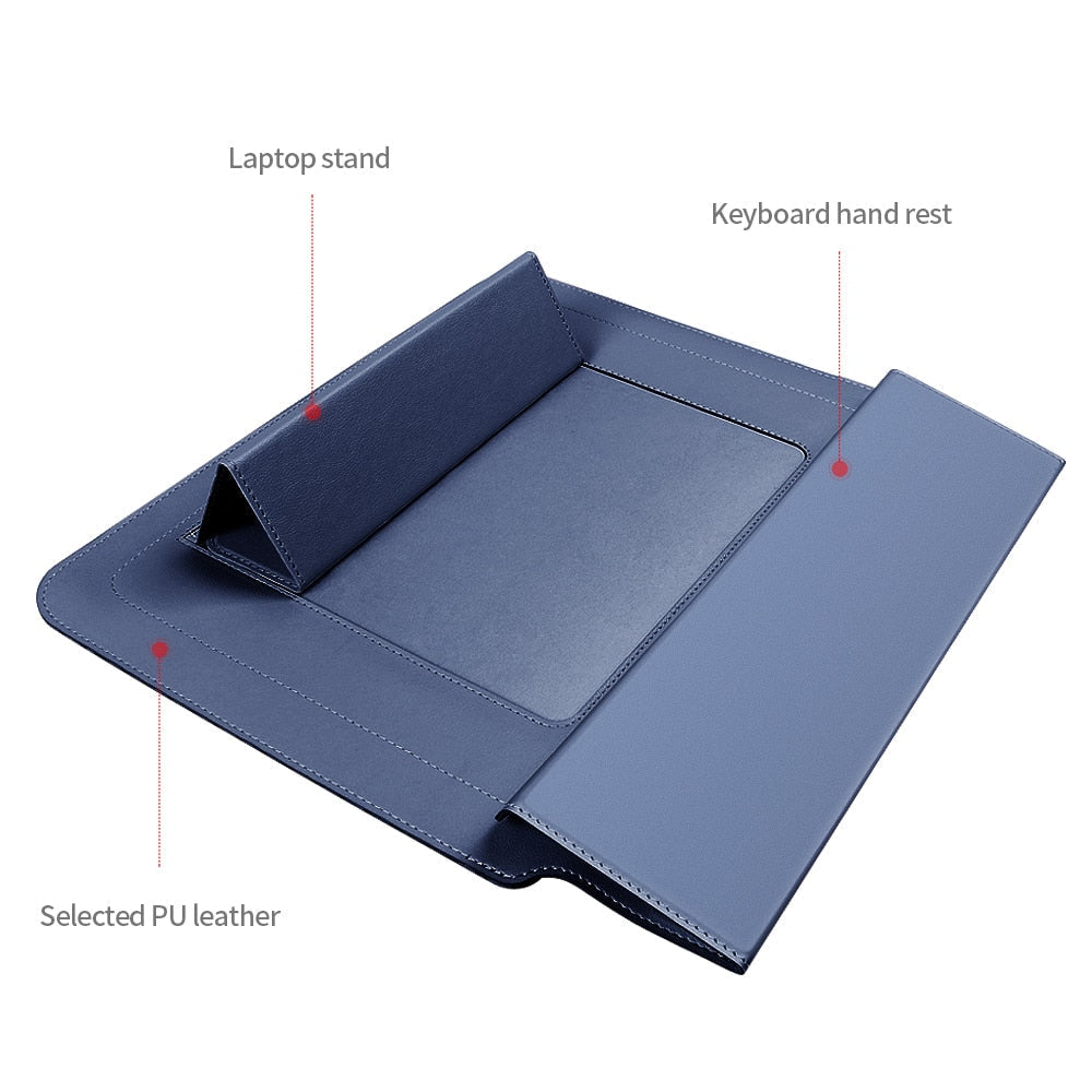Convertible Notebook Case with Adjustable Angle Riser 11-16 Inch Slim Carrying Pouch Workspace Organizer for Remote Workers Students | Thomler