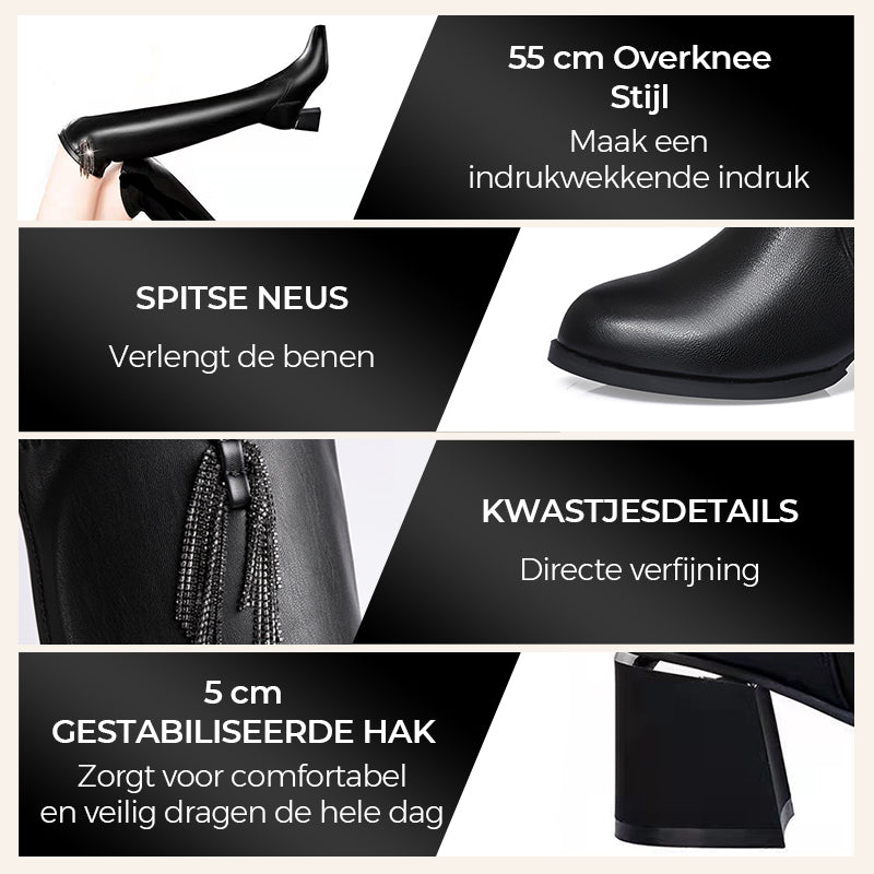 Damen-Winterstiefel mit Fleecefutter, Stretch-Passform und rutschfester Sohle für Spaziergänge bei kaltem Wetter