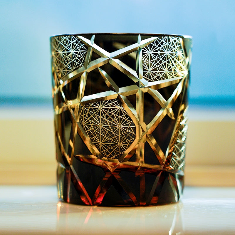 Japans geslepen kristallen whiskyglas met geschenkdoos bliksempatroon barware voor scotch bourbon cocktails thuisbar decor ambachtelijk glaswerk coll | Thomler