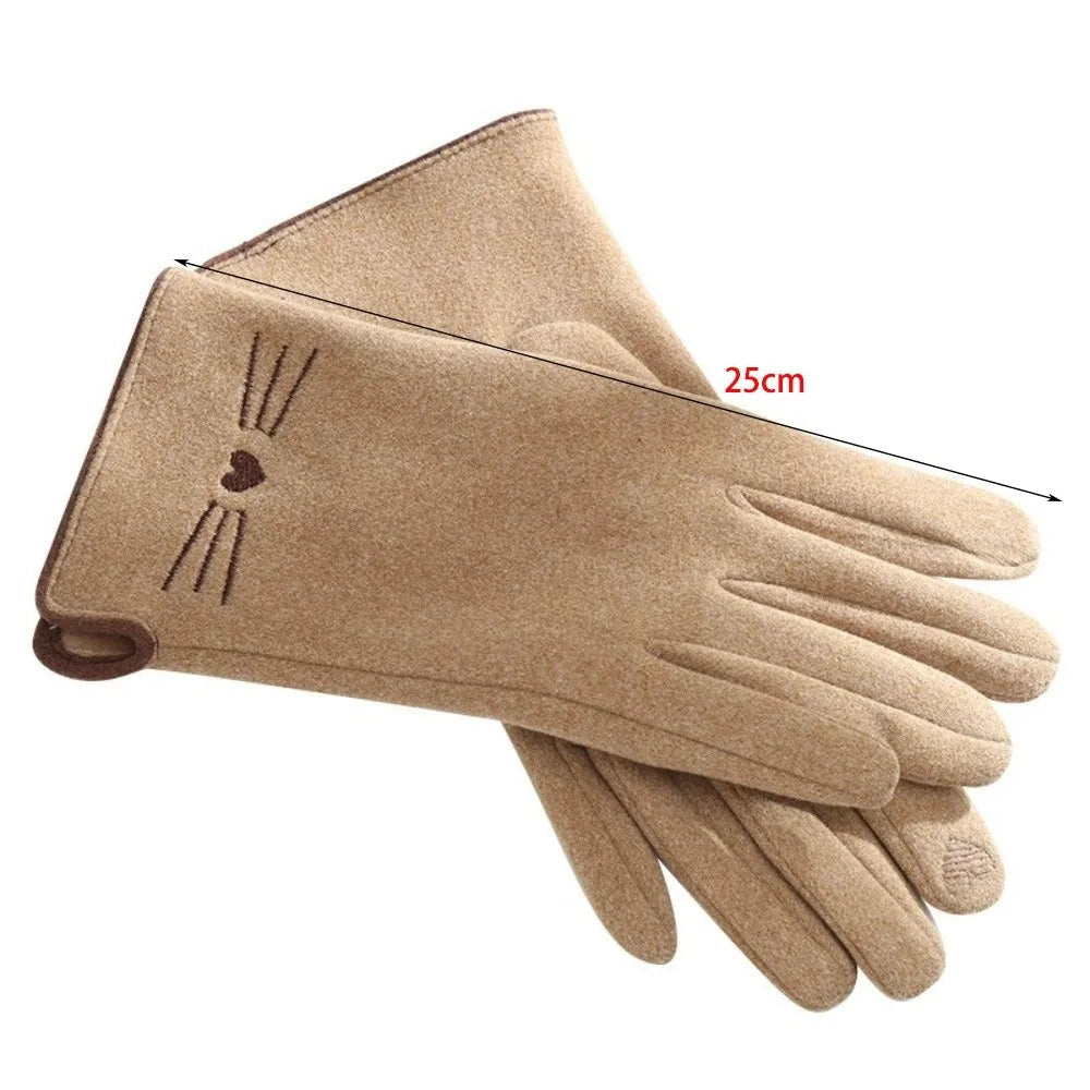 Katten touchscreen winterhandschoenen voor dames
