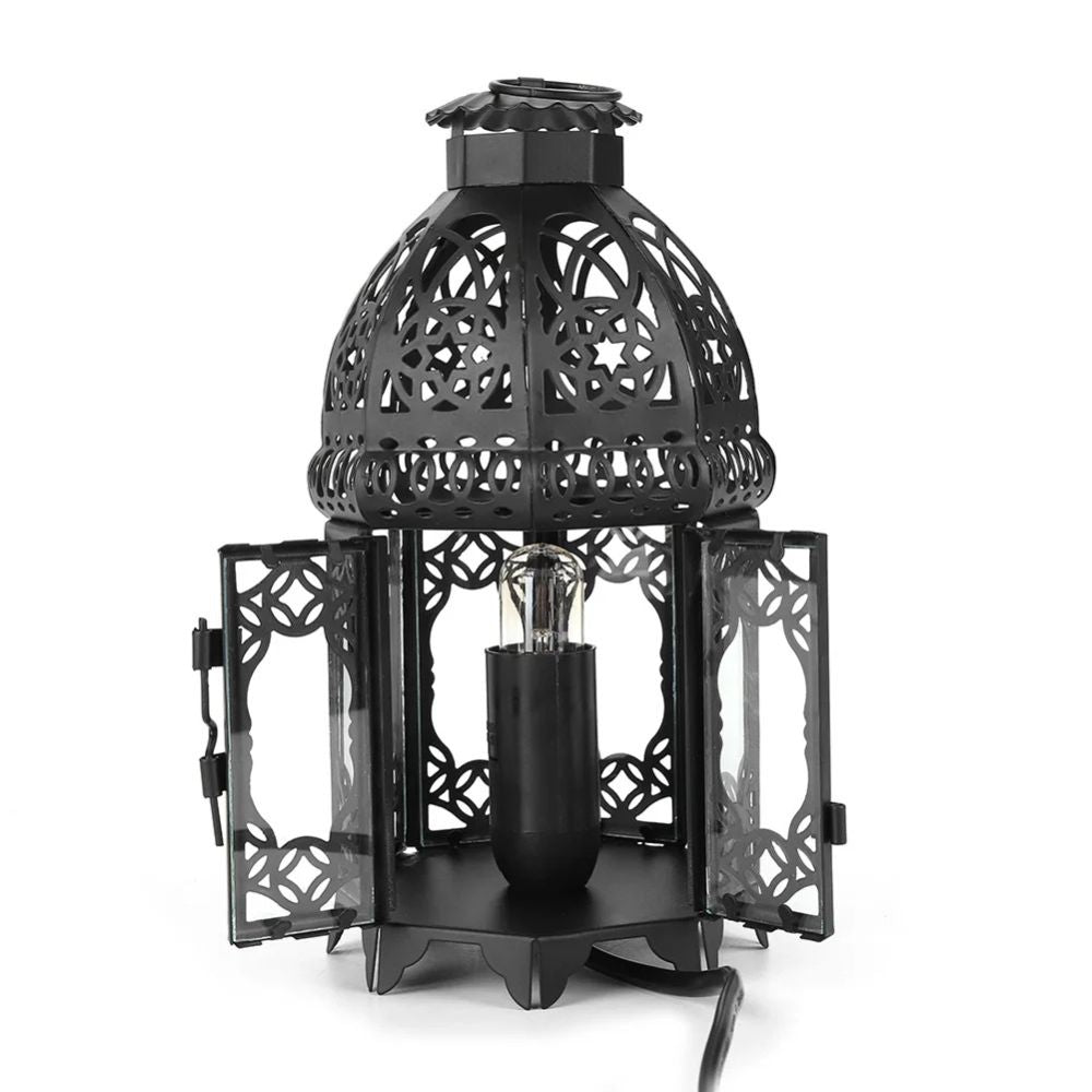 Vintage-Tischlampe aus Eisen mit Salzstein