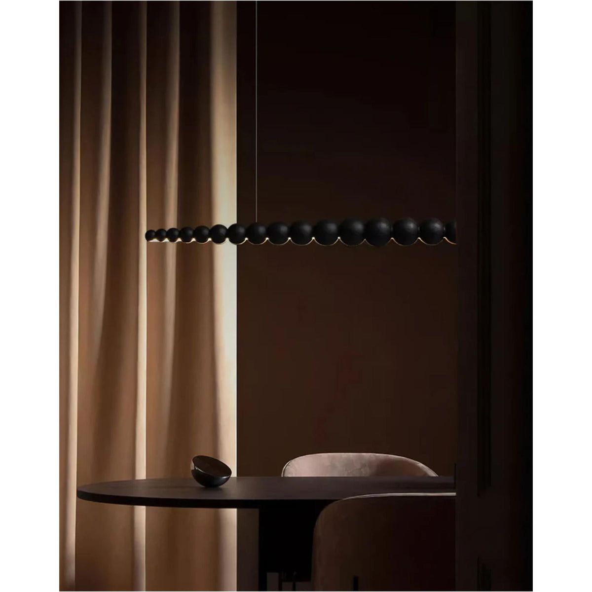 Lineare LED-Deckenleuchte Holz & Metall 3000K für Kücheninsel Esszimmer höhenverstellbare Pendelleuchte Barlicht modern minimalistisch Skandi | Thomler