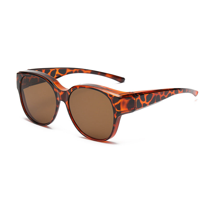 Polarisierte Überbrillen-Sonnenbrille UV400 Cat-Eye Wraparound-Sonnenbrille für Brillenträger Autofahren Outdoor-Sport Damen Herren