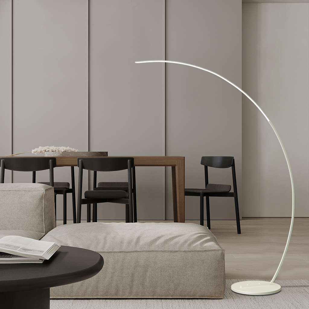 Arched LED Floor Lamp 63 Inch Dimmable Adjustable Color Temperature Aluminum Standing Light for Living Room Bedroom Reading Corner Modern Ov | Thomler