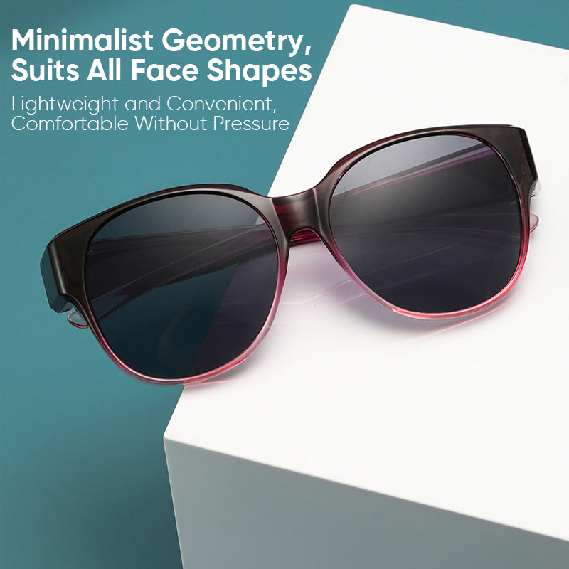 Polarisierte Überbrillen-Sonnenbrille UV400 Cat-Eye Wraparound-Sonnenbrille für Brillenträger Autofahren Outdoor-Sport Damen Herren