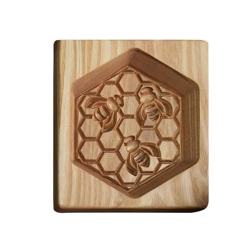 Cortador de galletas de madera con siete diseños estacionales y molde de presión y elevación