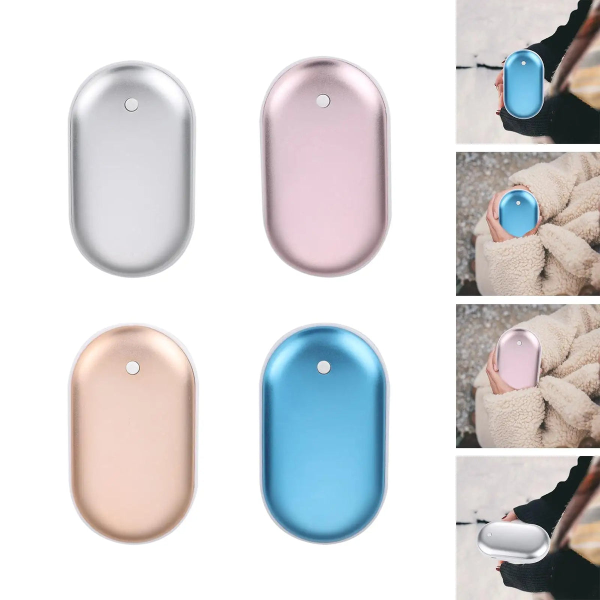 Calentador de manos eléctrico de bolsillo: calor de doble cara, 3 niveles de temperatura, recarga por USB-C, compañero de viaje para el invierno