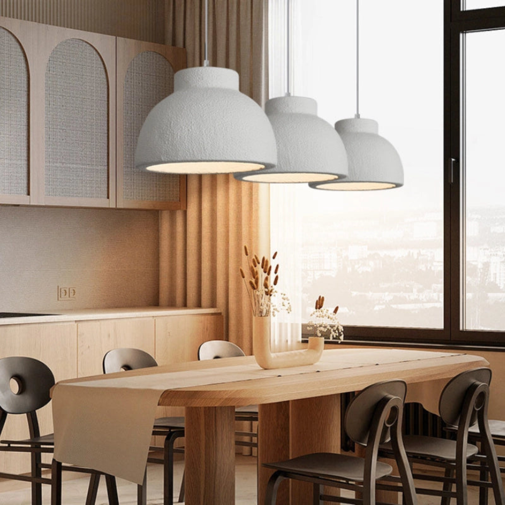 Koepel Plafonnière 15 of 23 inch Witte Polystyreen Kap voor Eetkamer Keukeneiland Slaapkamer Verstelbaar Snoer E26 Fitting Modern Mini | Thomler
