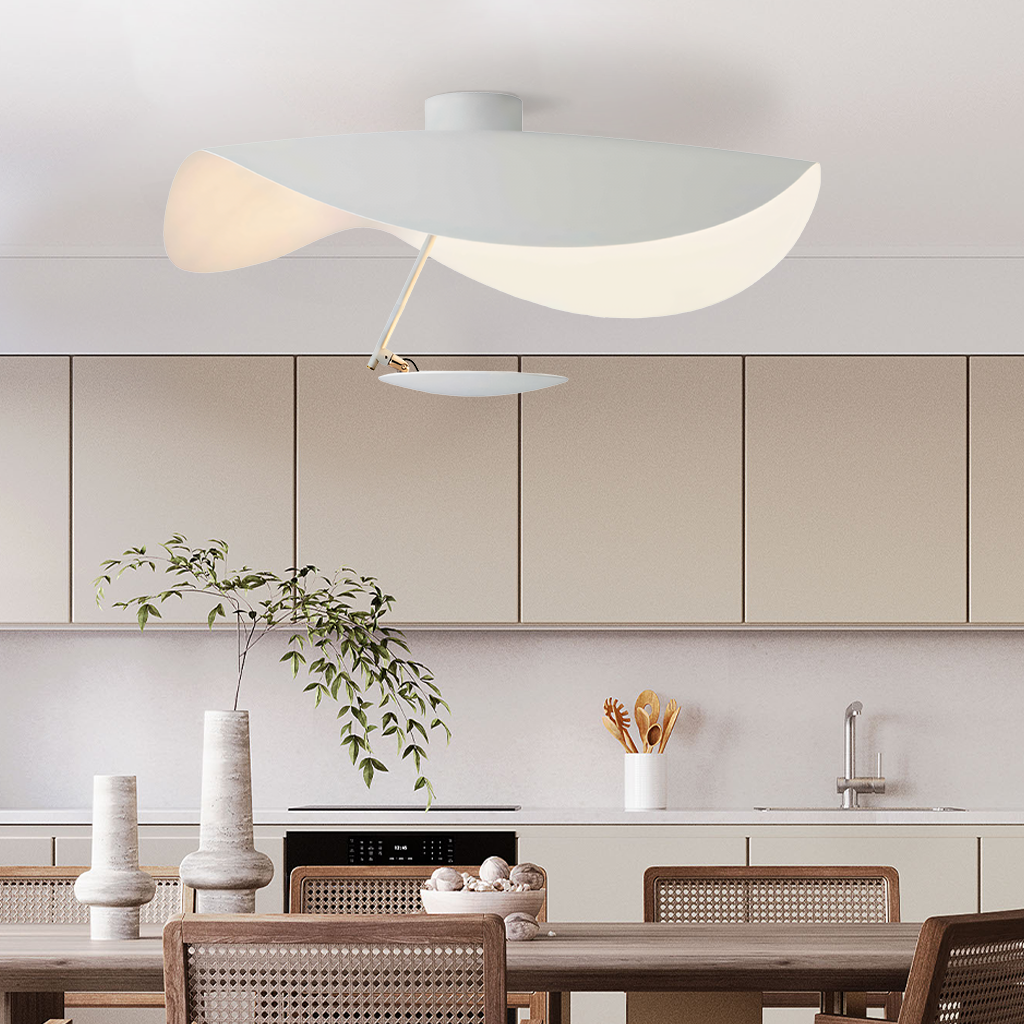 Modern LED Overhead Fixture 17W Metal Hanging Light Black White Gold for Kitchen Dining Room Bedroom Ceiling Mounted | Thomler