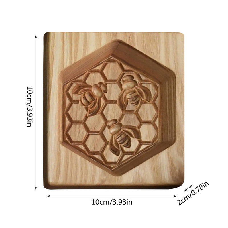 Cortador de galletas de madera con siete diseños estacionales y molde de presión y elevación