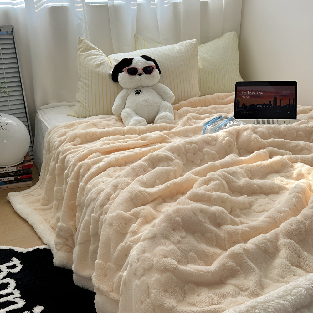 Sherpa Fleece Throw Blanket – Soft Warm Blanket for Couch, Bed & Travel