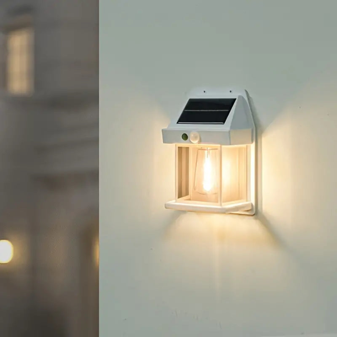 Solar Motion Sensor Security Light 3W LED Warm White for Outdoor Entrance Patio Garden Driveway Wireless Wall Lamp 26 ft Detection | Thomler