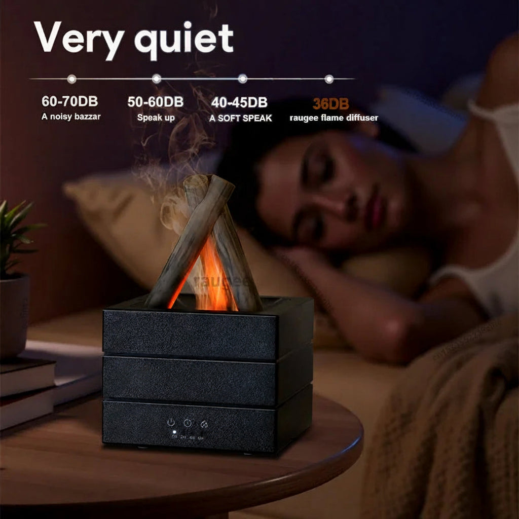 Realistische vlam-aroma-diffuser en luchtbevochtiger