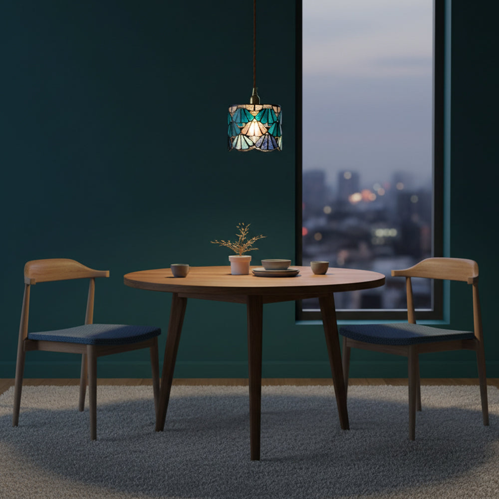 Hanging Ceiling Lamp with Tinted Glass Shade 5.3 Inches for Dining Room, Kitchen Island, Bedroom Decor, Brass Accent Fixture, Adjustable Cor | Thomler