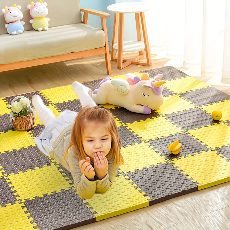 Alfombrillas de espuma encajables para niños y bebés – Suelo acolchado seguro para cuartos de juegos, guarderías y áreas de gateo en interiores, puzle antideslizante | Thomler