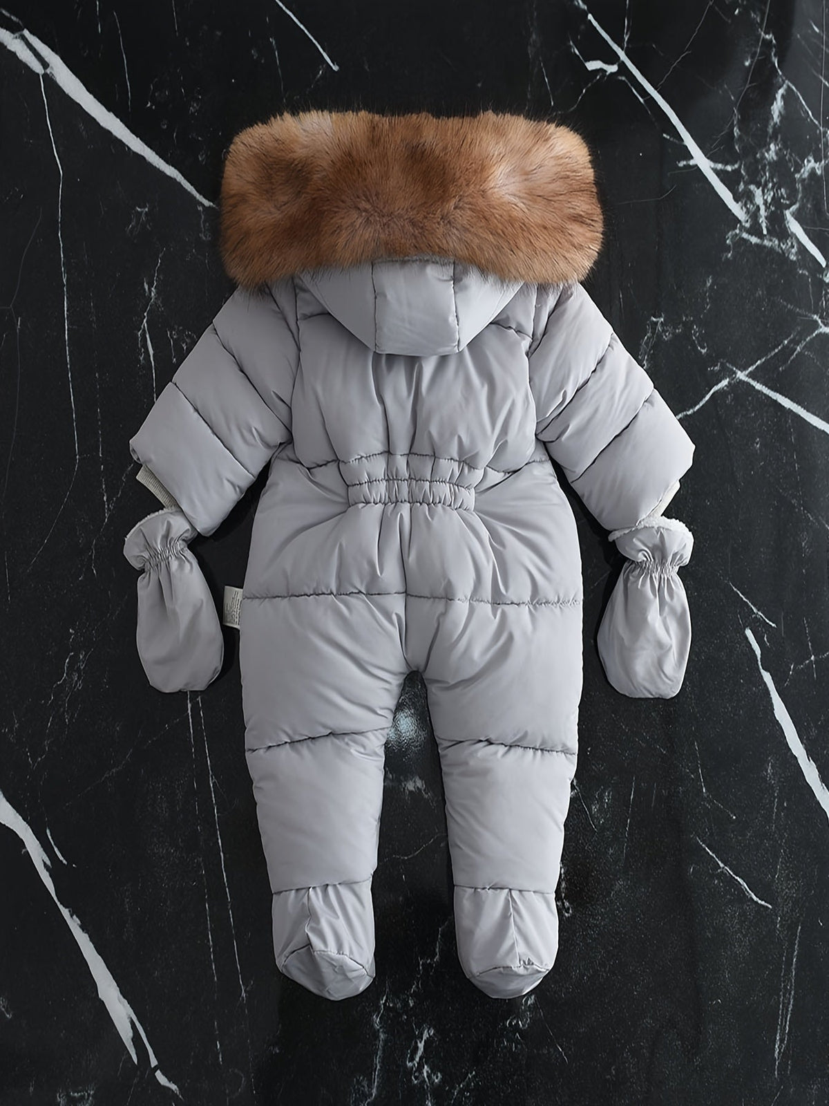 Hooded Infant Snowsuit with Quilted Insulation and Faux Fur Trim for Cold Weather Outdoor Adventures Baby Winter Bunting | Thomler