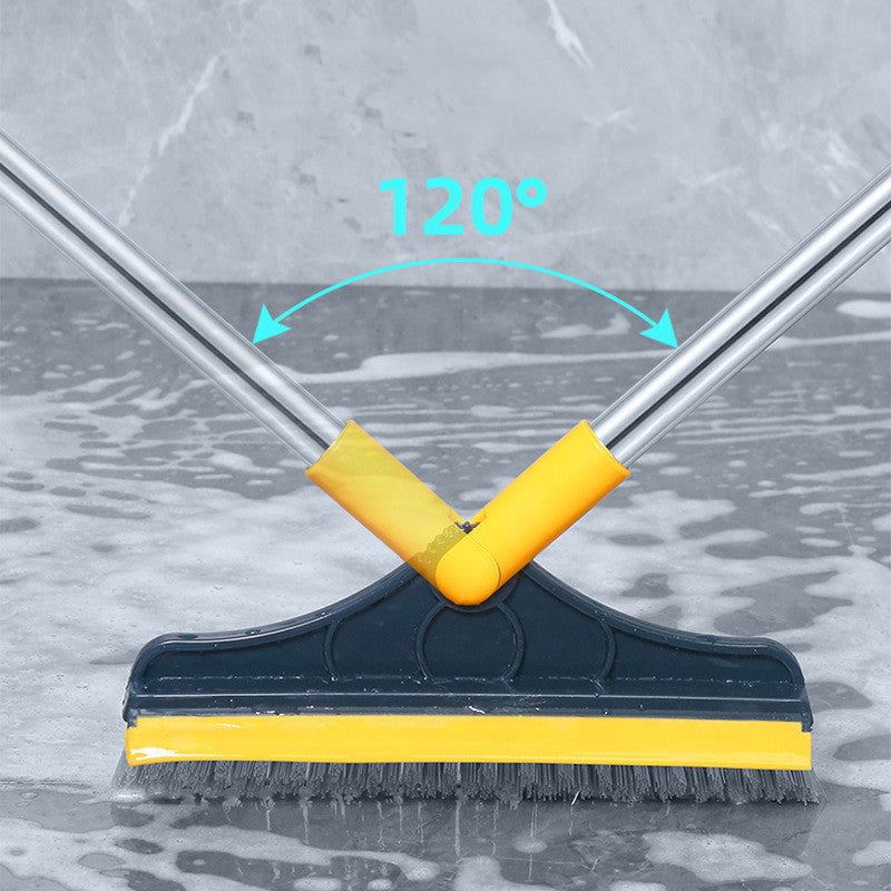 Roterende badkamervloerschrobber met wisser voor tegels, baden & voegen – Reinigingstool met lange steel voor hoeken & krappe ruimtes | Thomler