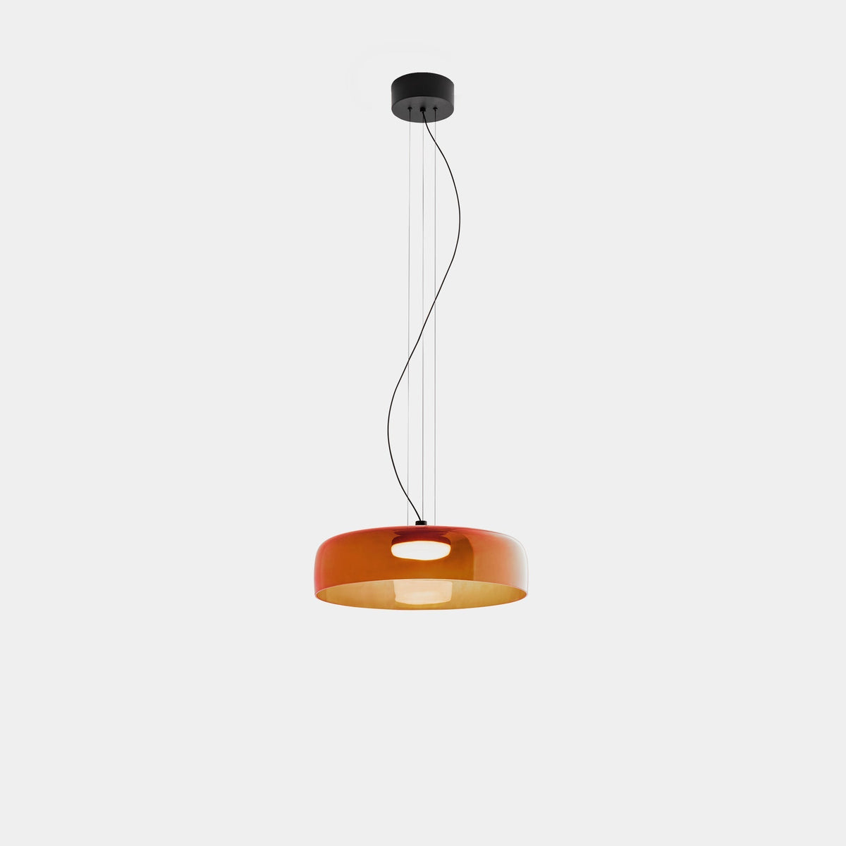 Lámpara colgante de vidrio en capas de 16.5" naranja para isla de cocina y mesa de comedor – Lámpara colgante con cable ajustable, LED incluido, estilo escandinavo moderno | Thomler