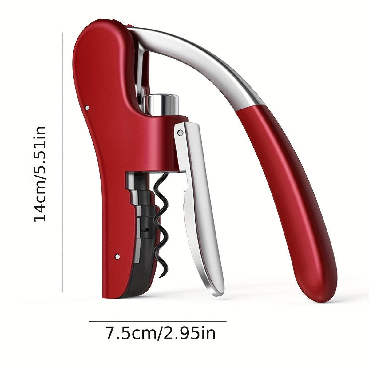 Lever-Action Wine Opener with Comfortable Grip for Effortless Cork Removal at Home, Bars & Restaurants | Thomler