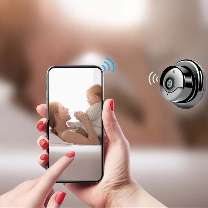 Compact Wireless Security Camera 1080p HD Video Day Night Vision Motion Detection Magnetic Mount No Drilling Smart Home Monitoring | Thomler
