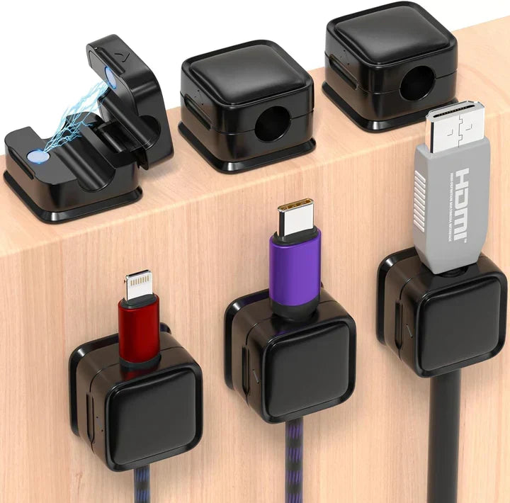 Kabel-Organizer-Clips mit starkem Magnet, 3er-Pack für Schreibtisch-Kabelmanagement, USB-Kabelhalter für Home-Office & Schreibtisch | Thomler