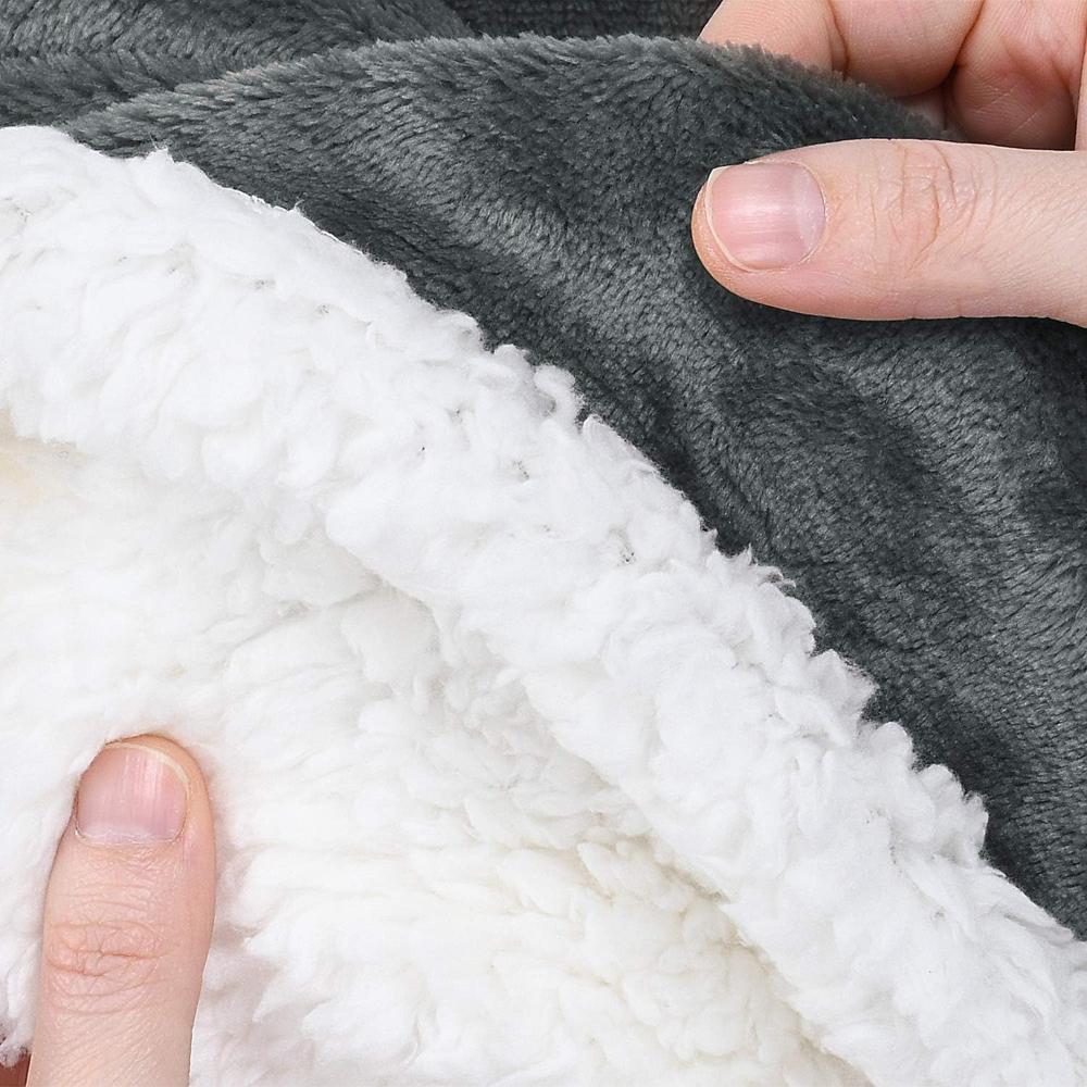 Plush Dual-Sided Microfiber Throw Blanket – Velour & Sherpa for Couch, Bed or Chair