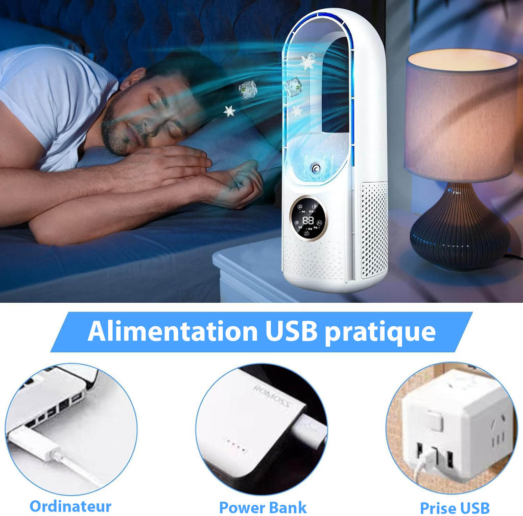Persönlicher USB-betriebener 12-Zoll-Tisch-Verdunstungskühler, tragbarer Ventilator mit 6 Geschwindigkeitsstufen und Fernbedienung für Schlafzimmer, Büro, Wohnheim und kleine Räume