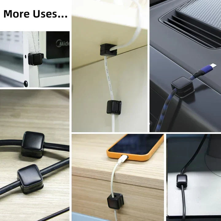 Kabel-Organizer-Clips mit starkem Magnet, 3er-Pack für Schreibtisch-Kabelmanagement, USB-Kabelhalter für Home-Office & Schreibtisch | Thomler