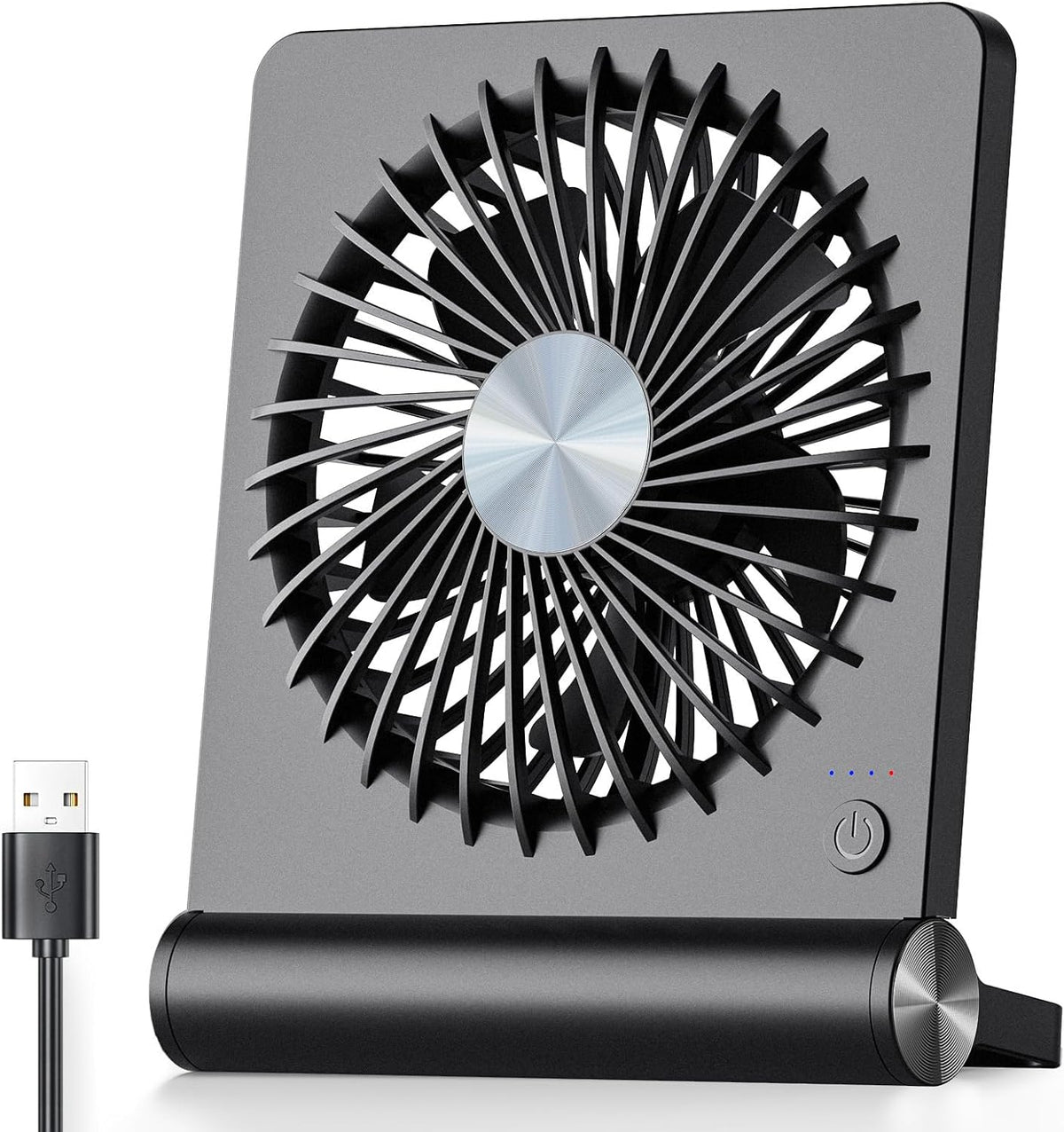Persönlicher 6-Zoll USB-Tischventilator, leise, 3 Geschwindigkeitsstufen, tragbarer Luftumwälzer für Zuhause, Büro, Schlafzimmer, Nachttisch, Computer, Laptop | Thomler