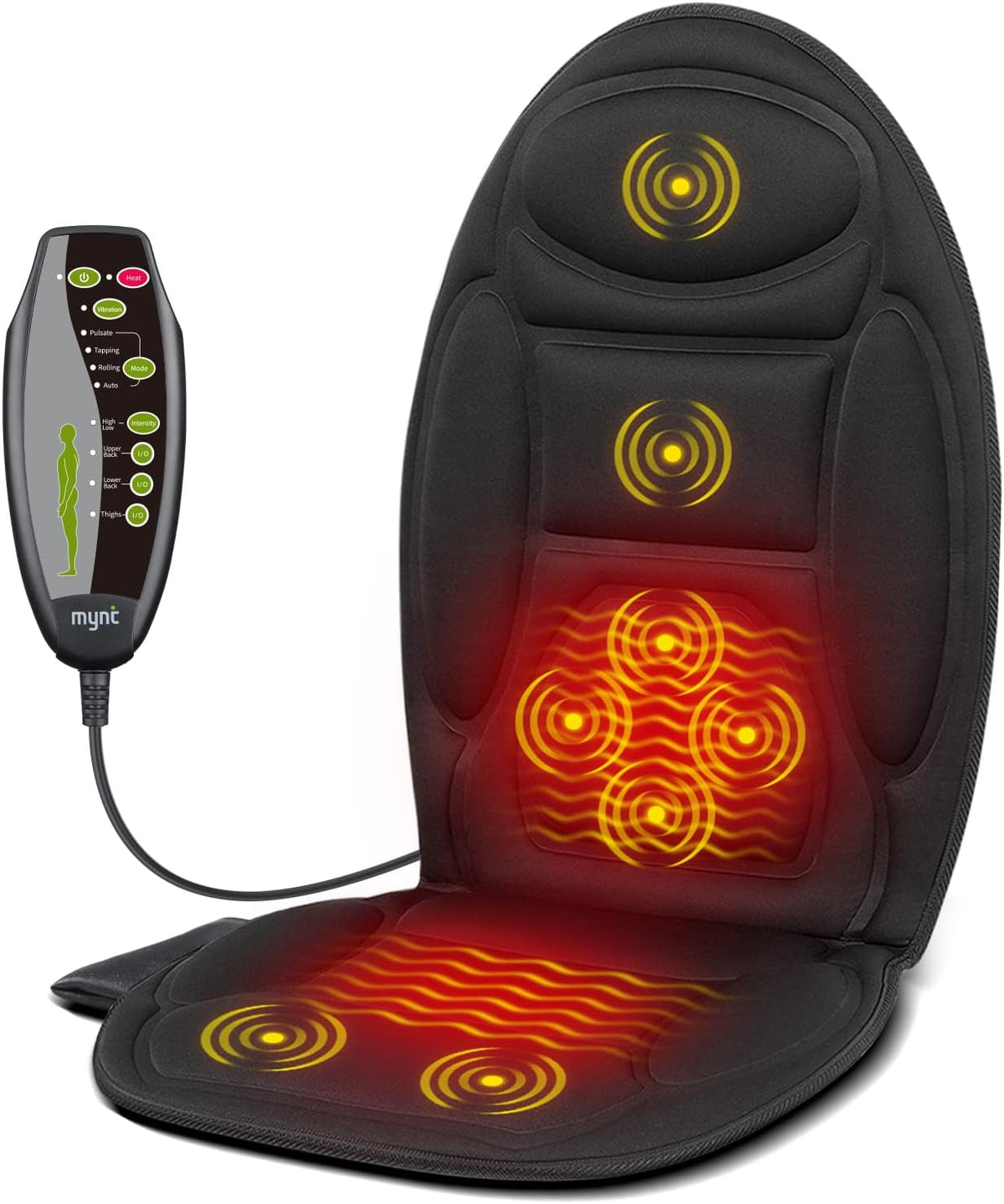 Massagekussen voor stoel en autostoel met warmtefunctie