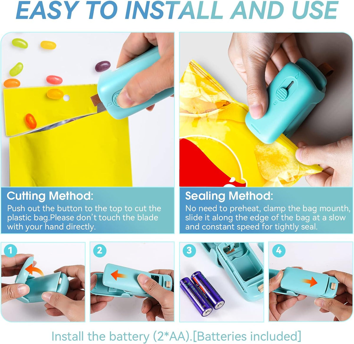 Handheld Mini Bag Heat Sealer with Cutter