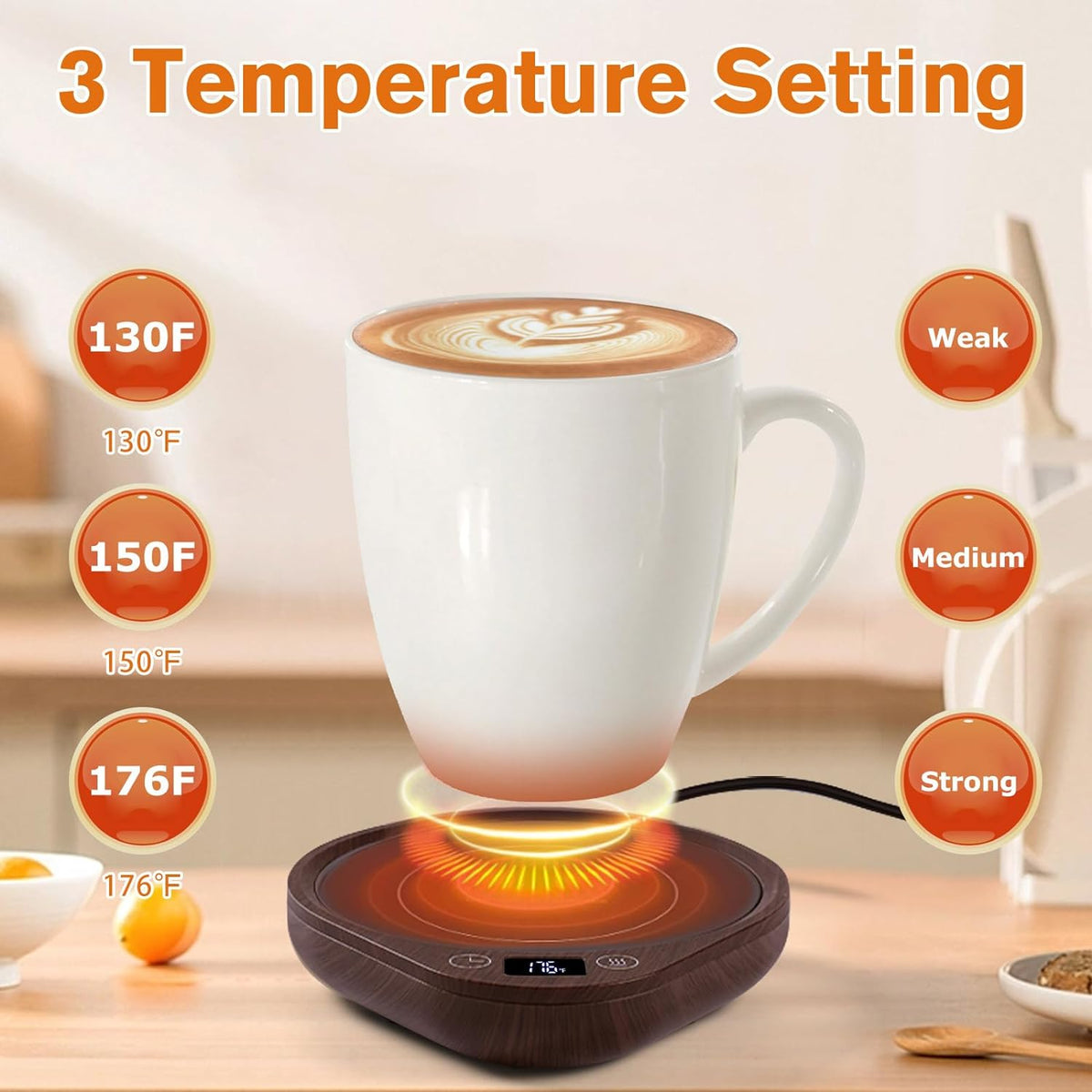 Coffee Mug Warmer with Three Heat Settings