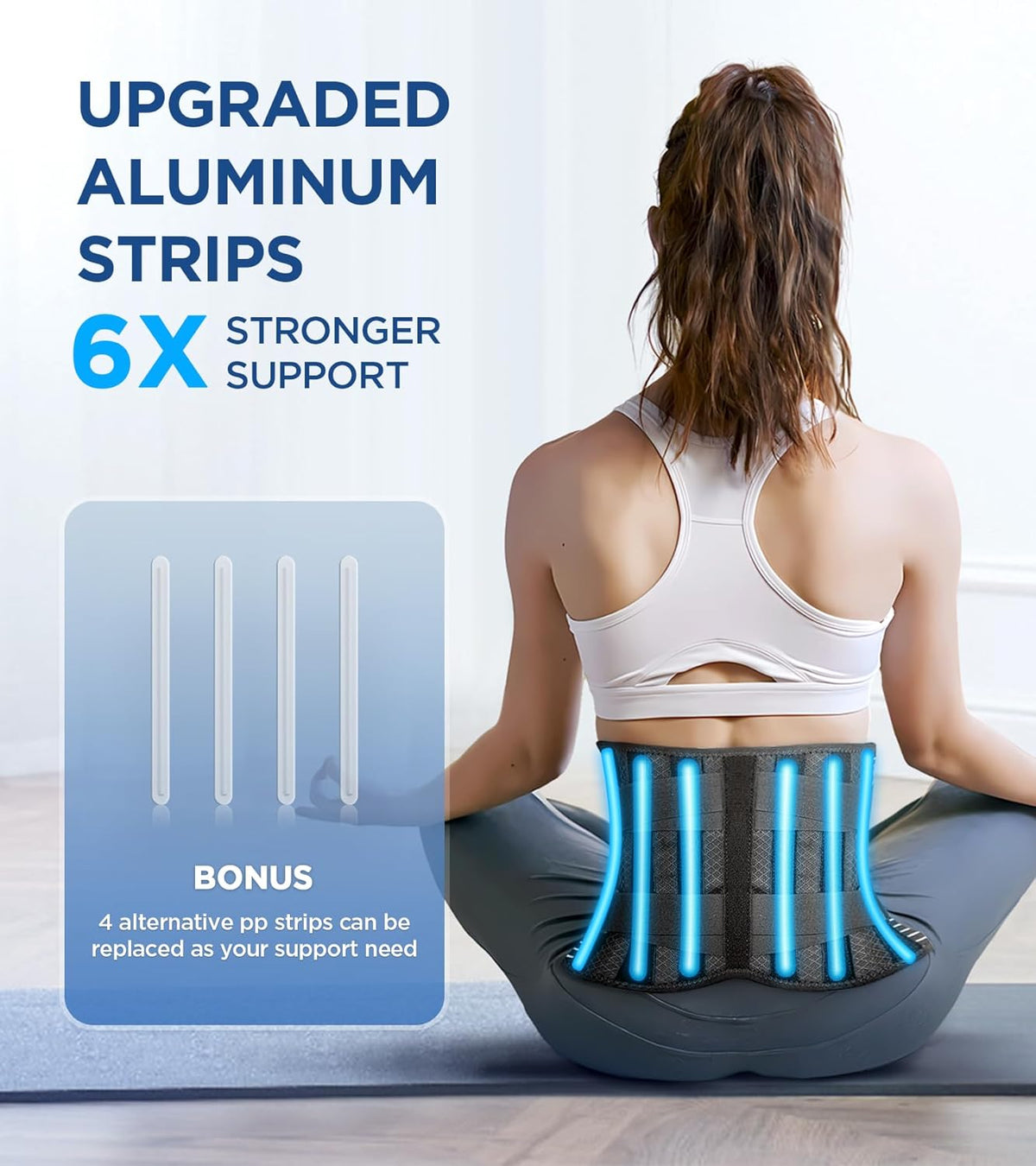 Lower Back Support Belt with Breathable Mesh & Adjustable Compression
