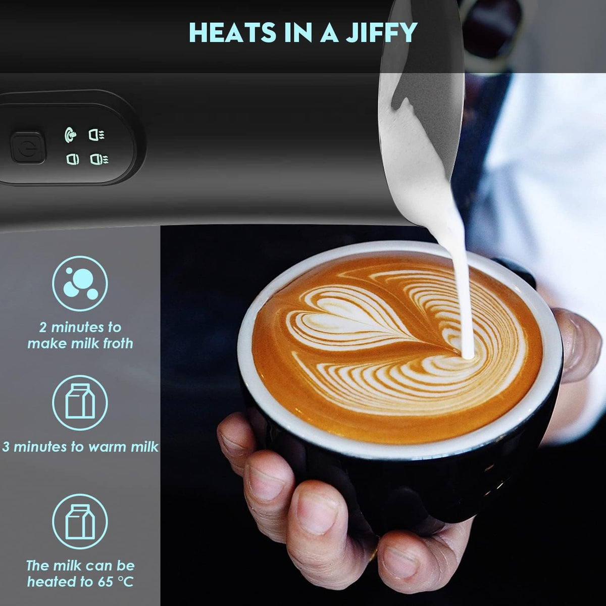 4-in-1 Electric Milk Frother and Steamer